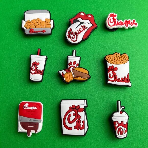 Chicken Crocs Shoe Charms Set of 9 - jibbitz Charms - Picture 1 of 3